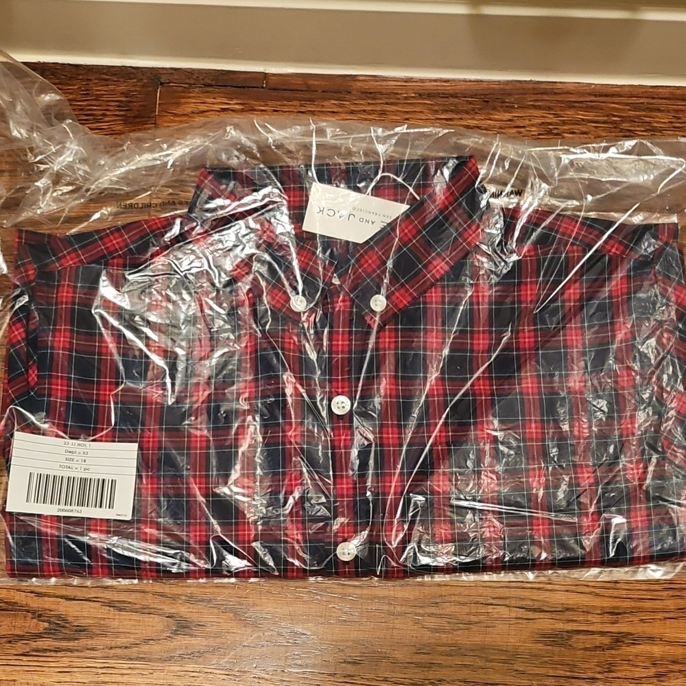 J. Crew Kids Red and Black Plaid Button Down Shirt